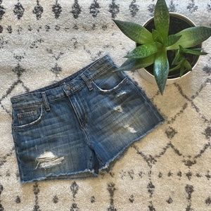 Joe's Distressed Mid Wash Jean Shorts - Size 25